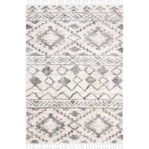 SAFAVIEH Berber Fringe Shag Collection Area Rug – 5’3″ x 7’6″, Cream & Navy, Moroccan Design, Non-Shedding & Easy Care, 1.2-inch Thick Ideal for High Traffic Areas in Living Room, Bedroom (BFG606A)(Cream/Navy)