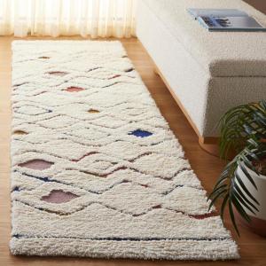 SAFAVIEH Casablanca Collection Area Rug – 6′ x 9′, Ivory/Rust, Geometric Design, Plush 1.8 Inch Thick Ideal for High Traffic Areas in Living Room, Bedroom, Dining (CSB919A)(Ivory/Rust)