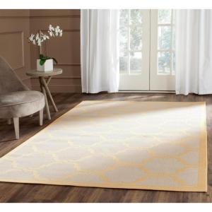 SAFAVIEH Courtyard Collection 8′ x 11′ Navy/Beige CY6009 Trellis Indoor/ Outdoor Waterproof Easy-Cleaning Patio Backyard Mudroom Area-Rug(Beige/Yellow)