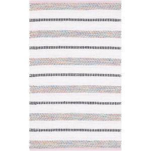 SAFAVIEH Kilim Collection Area Rug – 6′ x 9′, Blue & Ivory, Flat Weave Rustic Boho Tribal Design, Non-Shedding & Easy Care, Ideal for High Traffic Areas in Living Room, Bedroom (KLM763M)(Pink/Ivory)