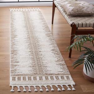 SAFAVIEH Moroccan Tassel Shag Collection Area Rug – 5’5″ x 7’7″, Ivory & Beige, Boho Design, Non-Shedding & Easy Care, 0.75-inch Thick Ideal for High Traffic Areas in Living Room, Bedroom (MTS483B)(Ivory/Beige)