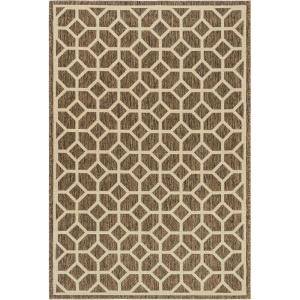 SAFAVIEH Washable Rug Outdoor Beach House Collection – 8′ x 10′, Beige & Cream, Non-Shedding & Easy to Clean, Ideal for Patio, Backyard, Mudroom (BHS127D)(Beige/Cream)