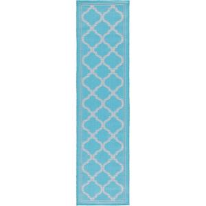 SAFAVIEH Washable Rug Outdoor Bermuda Collection – 8′ x 10′, Ivory & Charcoal, Non-Shedding & Easy to Clean, Ideal for Patio, Backyard, Mudroom (BMU810A)(Aqua/Grey)