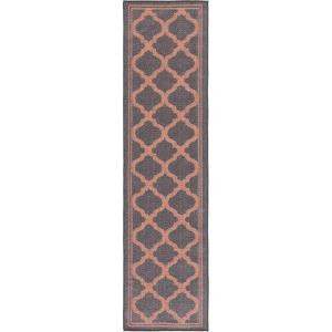 SAFAVIEH Washable Rug Outdoor Bermuda Collection – 8′ x 10′, Ivory & Charcoal, Non-Shedding & Easy to Clean, Ideal for Patio, Backyard, Mudroom (BMU810A)(Charcoal/Rust)