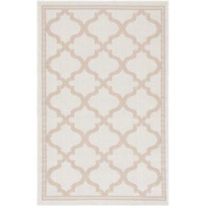 SAFAVIEH Washable Rug Outdoor Bermuda Collection – 8′ x 10′, Ivory & Charcoal, Non-Shedding & Easy to Clean, Ideal for Patio, Backyard, Mudroom (BMU810A)(Ivory/Beige)