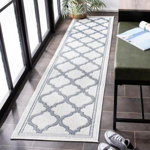 SAFAVIEH Washable Rug Outdoor Bermuda Collection – 8′ x 10′, Ivory & Charcoal, Non-Shedding & Easy to Clean, Ideal for Patio, Backyard, Mudroom (BMU810A)(Ivory/Charcoal)