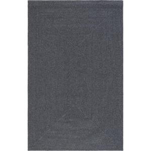 SAFAVIEH Washable Rug Outdoor Braided Collection – 8′ x 10′, Grey & Ivory, Handmade & Reversible, Non-Shedding & Easy to Clean, Ideal for Patio, Backyard, Mudroom (BRA201F)(Black)