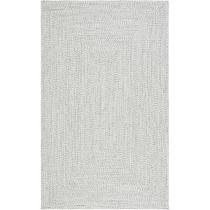 SAFAVIEH Washable Rug Outdoor Braided Collection – 8′ x 10′, Grey & Ivory, Handmade & Reversible, Non-Shedding & Easy to Clean, Ideal for Patio, Backyard, Mudroom (BRA201F)(Ivory/Green)