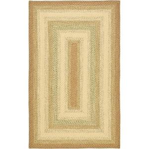 SAFAVIEH Washable Rug Outdoor Braided Collection – 8′ x 10′, Rust & Multi, Handmade & Reversible, Non-Shedding & Easy to Clean, Ideal for Patio, Backyard, Mudroom (BRD303A)(Rust/Multi)