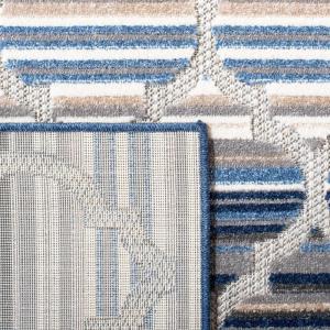 SAFAVIEH Washable Rug Outdoor Cabana Collection – 8′ x 10′, Grey & Ivory, Non-Shedding & Easy to Clean, Ideal for Patio, Backyard, Mudroom (CBN333F)(Blue/Grey)