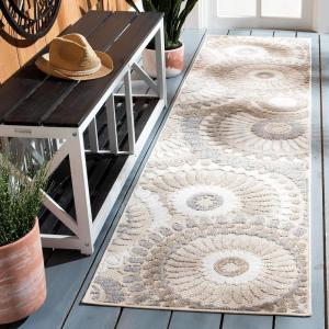 SAFAVIEH Washable Rug Outdoor Cabana Collection – 8′ x 10′, Grey & Ivory, Non-Shedding & Easy to Clean, Ideal for Patio, Backyard, Mudroom (CBN382F)(Grey/Ivory)