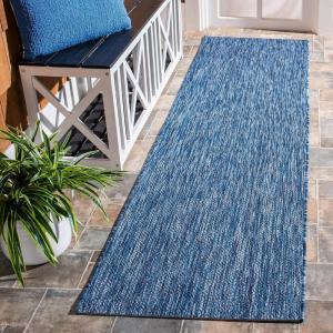 SAFAVIEH Washable Rug Outdoor Courtyard Collection – 10′ x 14′, Grey, Non-Shedding & Easy Cleaning, Ideal for Patio, Backyard, Mudroom (CY8520-36811)(Navy/Navy)