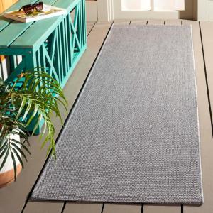 SAFAVIEH Washable Rug Outdoor Sisal All-Weather Collection – 8′ x 10′, Natural, Non-Shedding & Easy to Clean, Ideal for Patio, Backyard, Mudroom (SAW642B)(Grey)