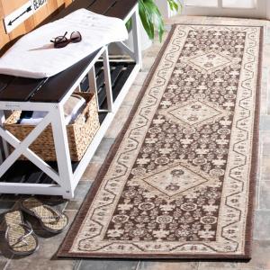 SAFAVIEH Washable Rug Outdoor Sunrise Collection – 8′ x 10′, Ivory & Rust Sage, Non-Shedding & Easy to Clean, Ideal for Patio, Backyard, Mudroom (SUN620A)(Grey/Beige Black)
