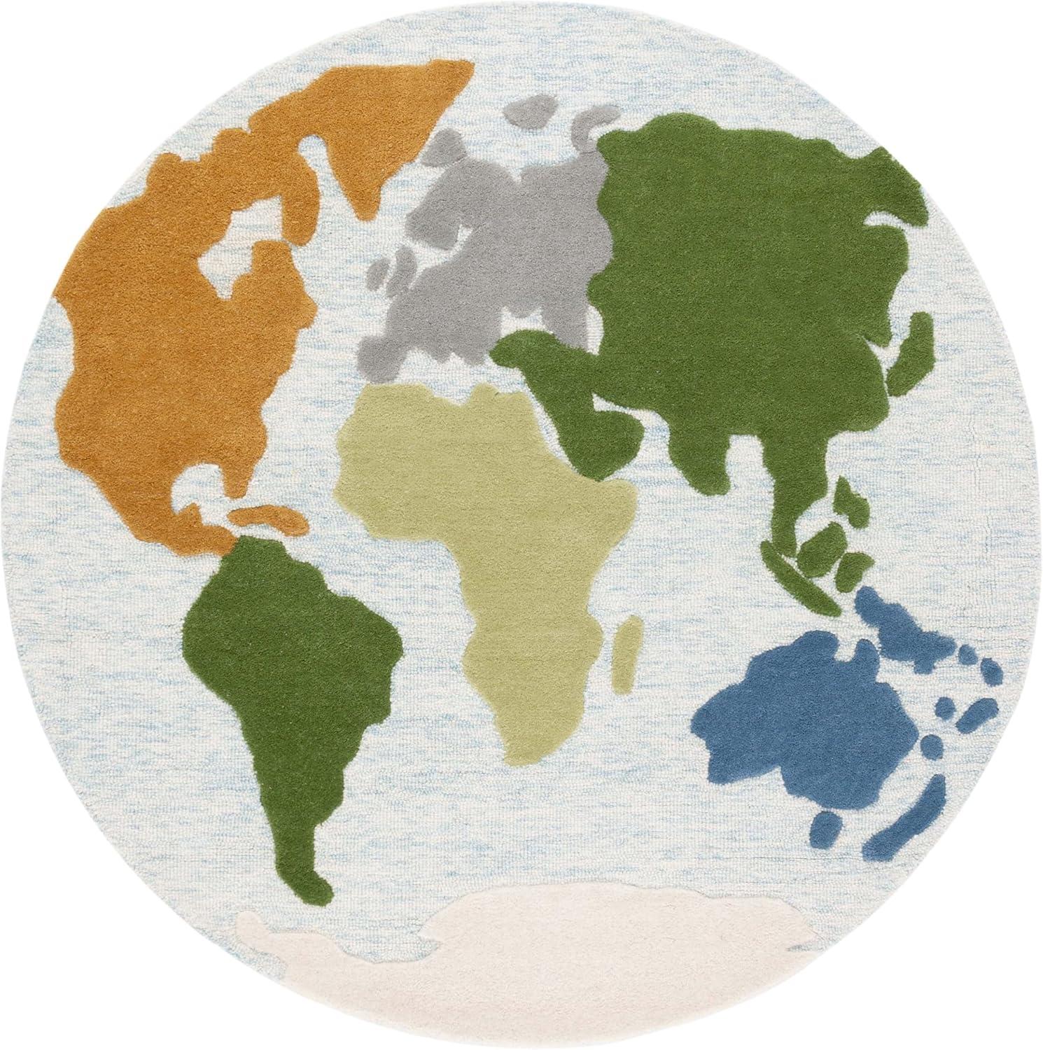 image:imageMartha Stewart x SAFAVIEH Area Rug Collection 5 Round Blue amp Green Handmade Wool Ideal for Living Room Bedroom Office Dining Space MSR3365MBlueGreen