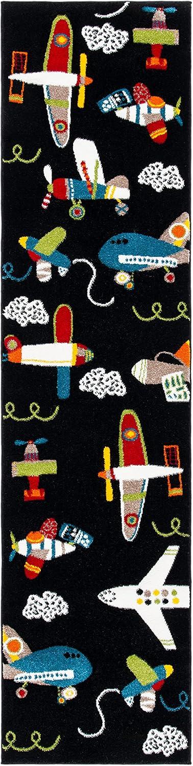 image:imageSAFAVIEH Carousel Kids Collection Accent Rug 4 x 6 Ivory amp Blue NonShedding amp Easy Care Ideal for High Traffic Areas for Boys amp Girls in Playroom Nursery Bedroom CRK167ABlackIvory