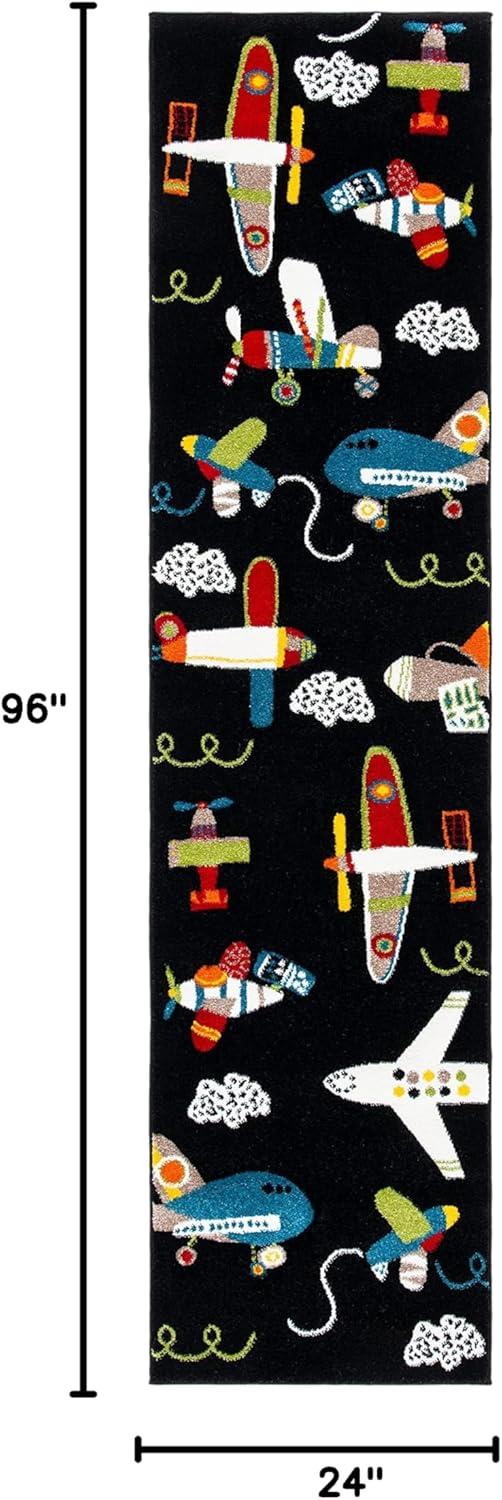 image:imageSAFAVIEH Carousel Kids Collection Accent Rug 4 x 6 Ivory amp Blue NonShedding amp Easy Care Ideal for High Traffic Areas for Boys amp Girls in Playroom Nursery Bedroom CRK167ABlackIvory