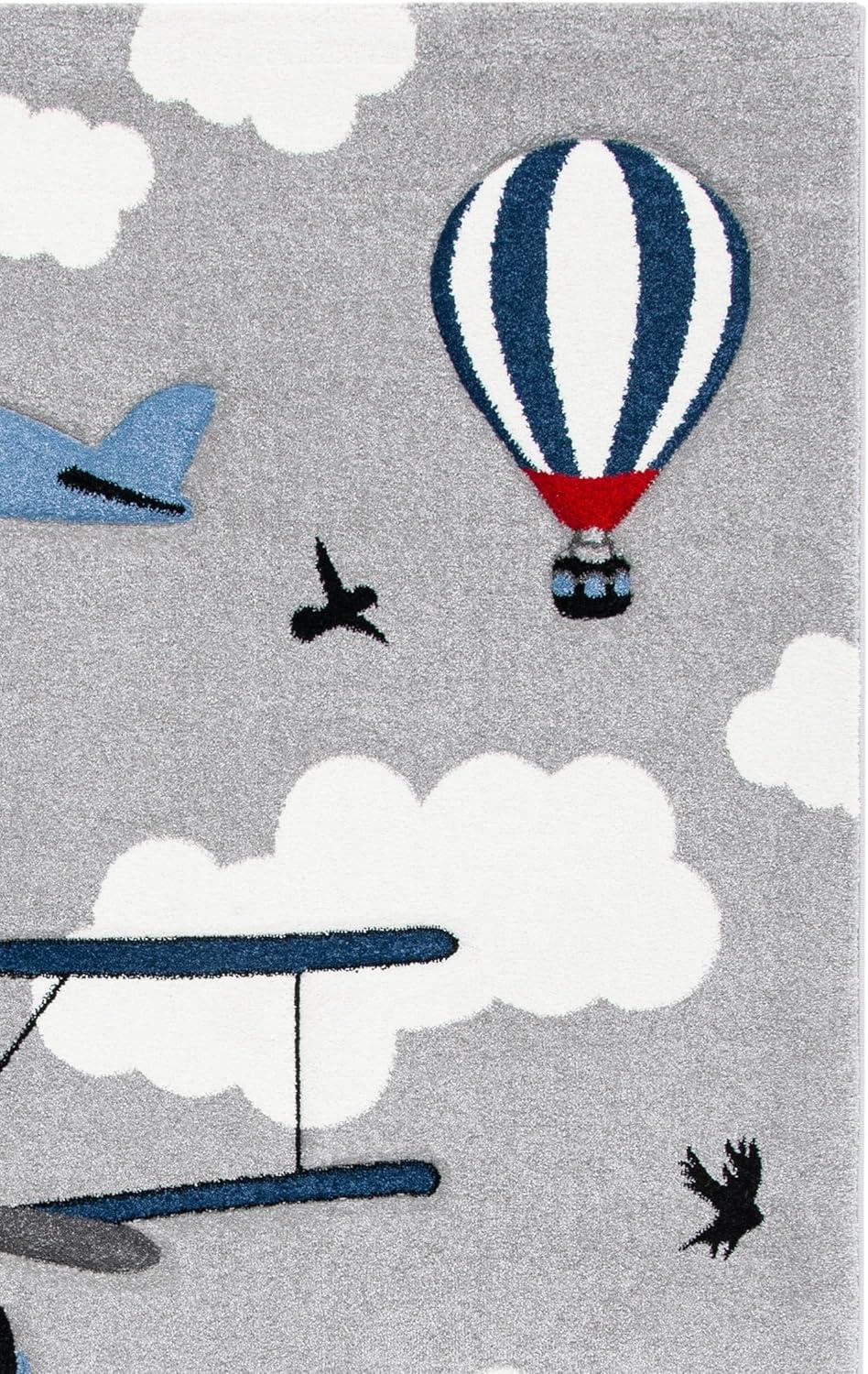 image:imageSAFAVIEH Carousel Kids Collection Area Rug 53 x 76 Light Grey amp Red NonShedding amp Easy Care Ideal for High Traffic Areas for Boys amp Girls in Playroom Nursery Bedroom CRK137FLight GreyRed