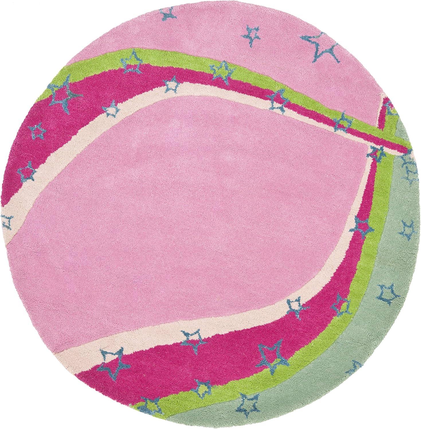 image:imageSAFAVIEH Kids Collection Accent Rug 3 x 5 Green amp Pink Handmade Stars Wool Ideal for High Traffic Areas in Entryway Living Room Bedroom SFK338AGreenPink