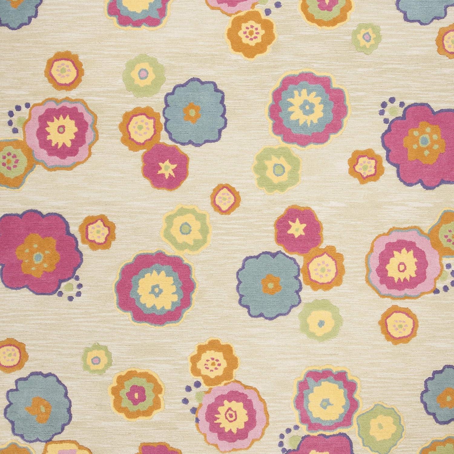 image:imageSAFAVIEH Kids Collection Accent Rug 3 x 5 Light Green amp Multi Handmade Floral Wool Ideal for High Traffic Areas in Entryway Living Room Bedroom SFK316ALight GreenMulti