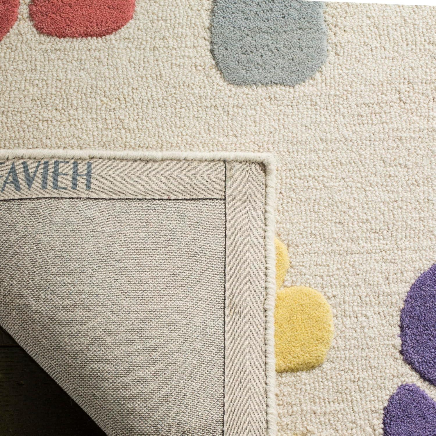 image:imageSAFAVIEH Kids Collection Area Rug 5 x 8 Ivory amp Multi Handmade Alphabet Letters Wool Ideal for High Traffic Areas in Living Room Bedroom SFK389AIvoryMulti