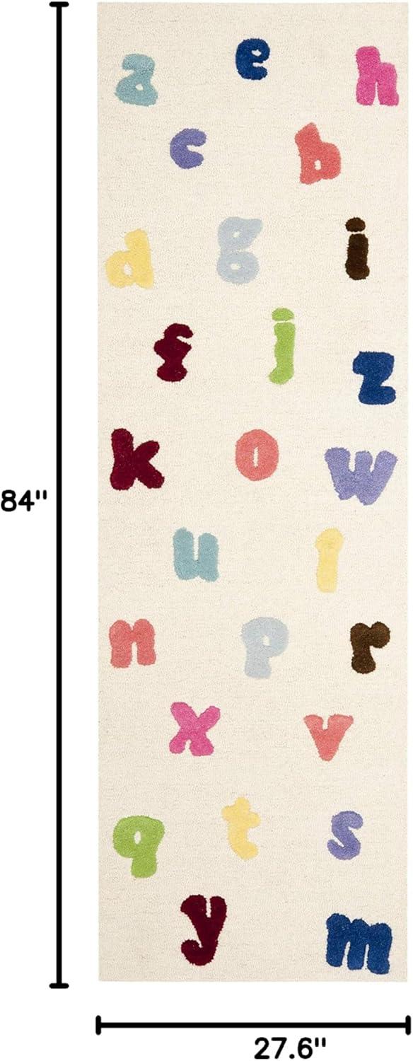 image:imageSAFAVIEH Kids Collection Area Rug 5 x 8 Ivory amp Multi Handmade Alphabet Letters Wool Ideal for High Traffic Areas in Living Room Bedroom SFK389AIvoryMulti