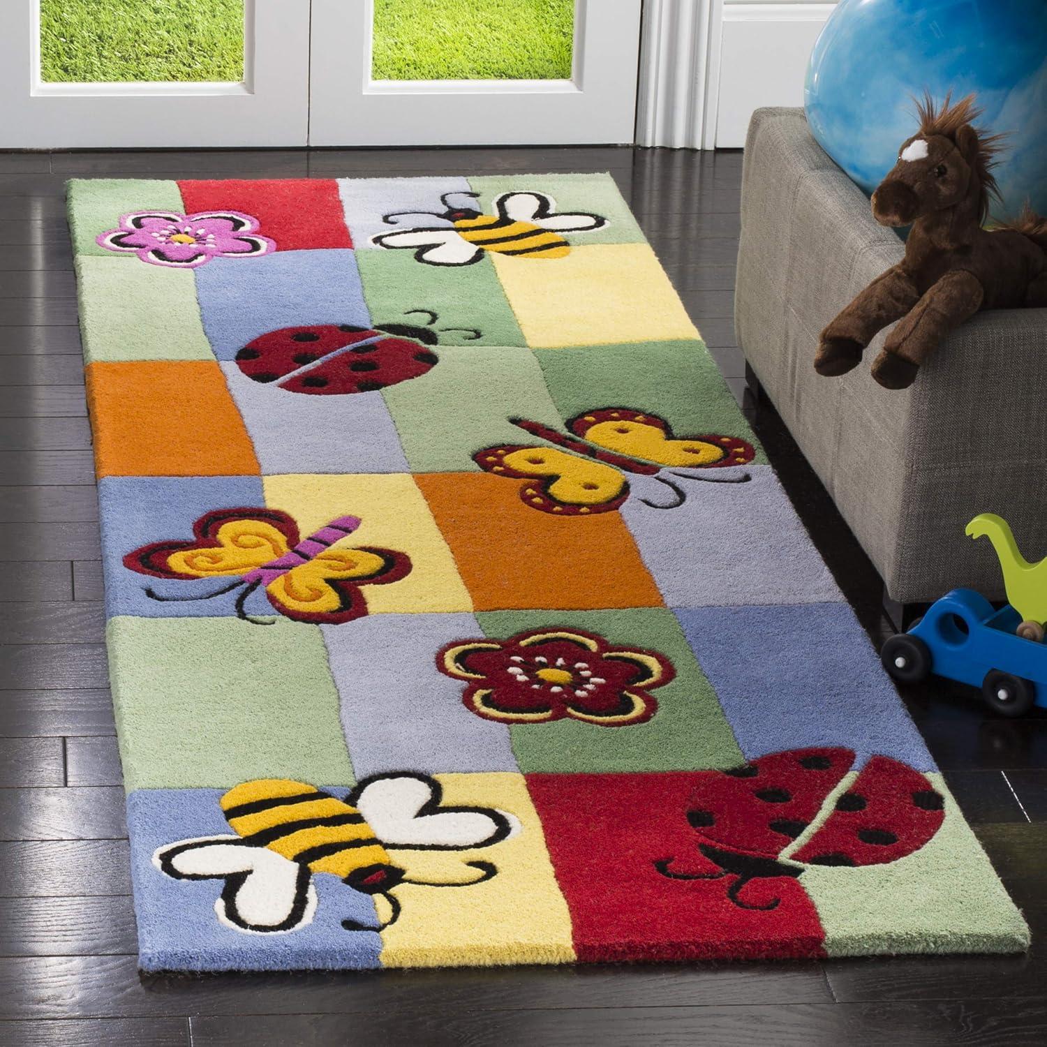 image:imageSAFAVIEH Kids Collection Area Rug 5 x 8 Multi Handmade Wool Ideal for High Traffic Areas in Living Room Bedroom SFK753AMulti Color