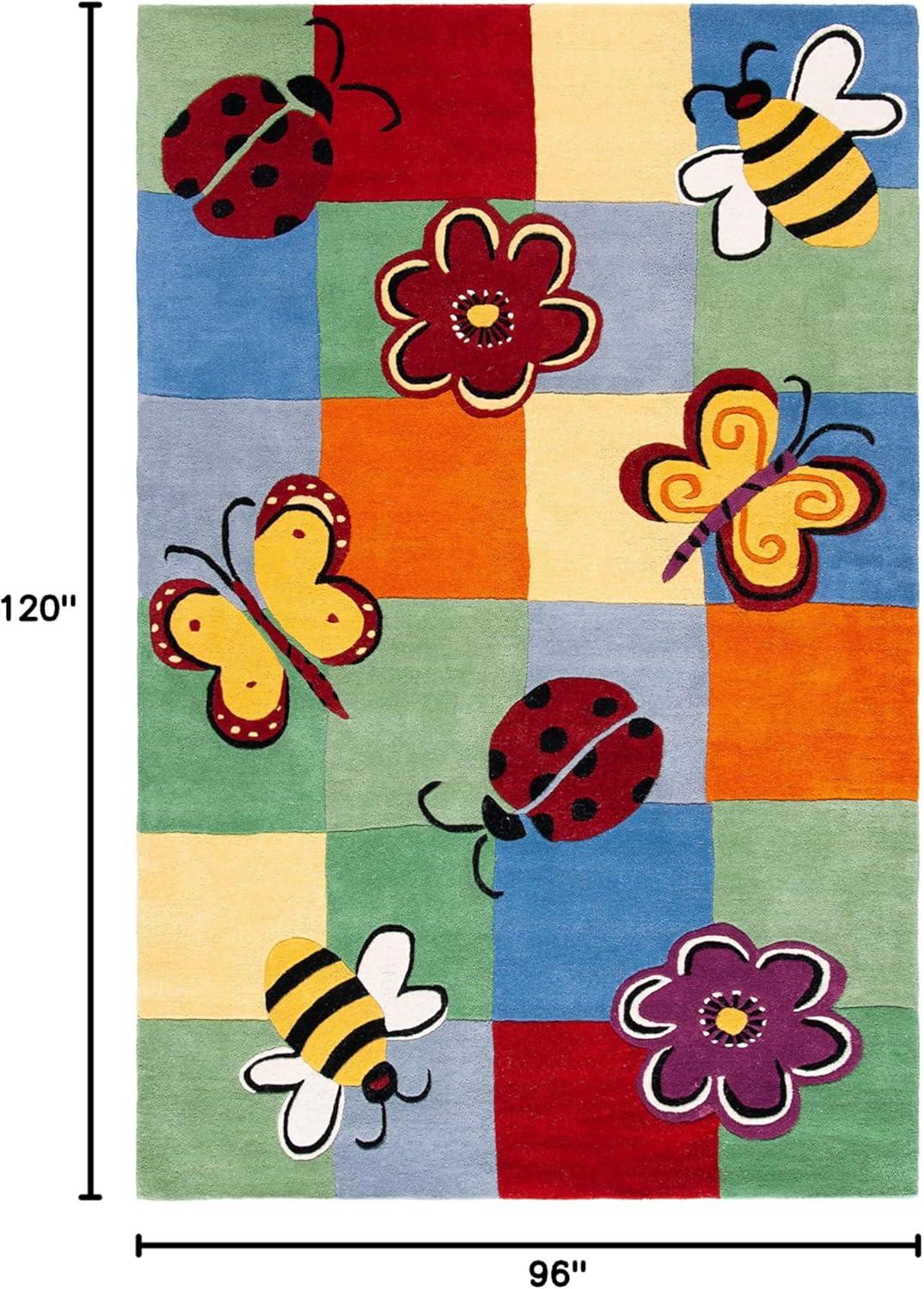 image:imageSAFAVIEH Kids Collection Area Rug 5 x 8 Multi Handmade Wool Ideal for High Traffic Areas in Living Room Bedroom SFK753AMulti Color