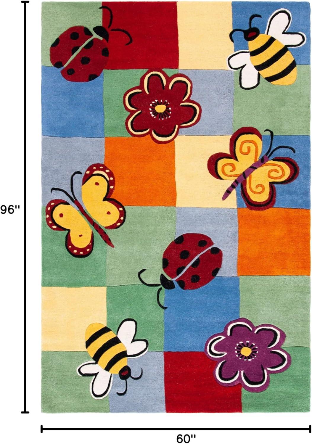 image:imageSAFAVIEH Kids Collection Area Rug 5 x 8 Multi Handmade Wool Ideal for High Traffic Areas in Living Room Bedroom SFK753AMulti Color