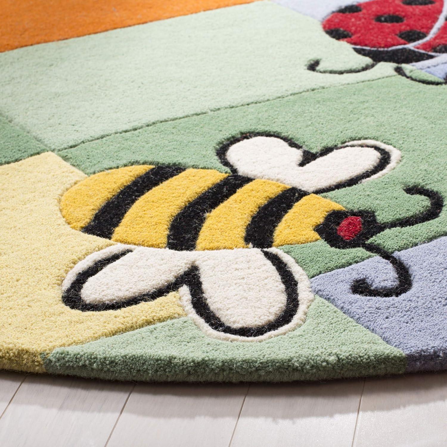 image:imageSAFAVIEH Kids Collection Area Rug 5 x 8 Multi Handmade Wool Ideal for High Traffic Areas in Living Room Bedroom SFK753AMulti Color