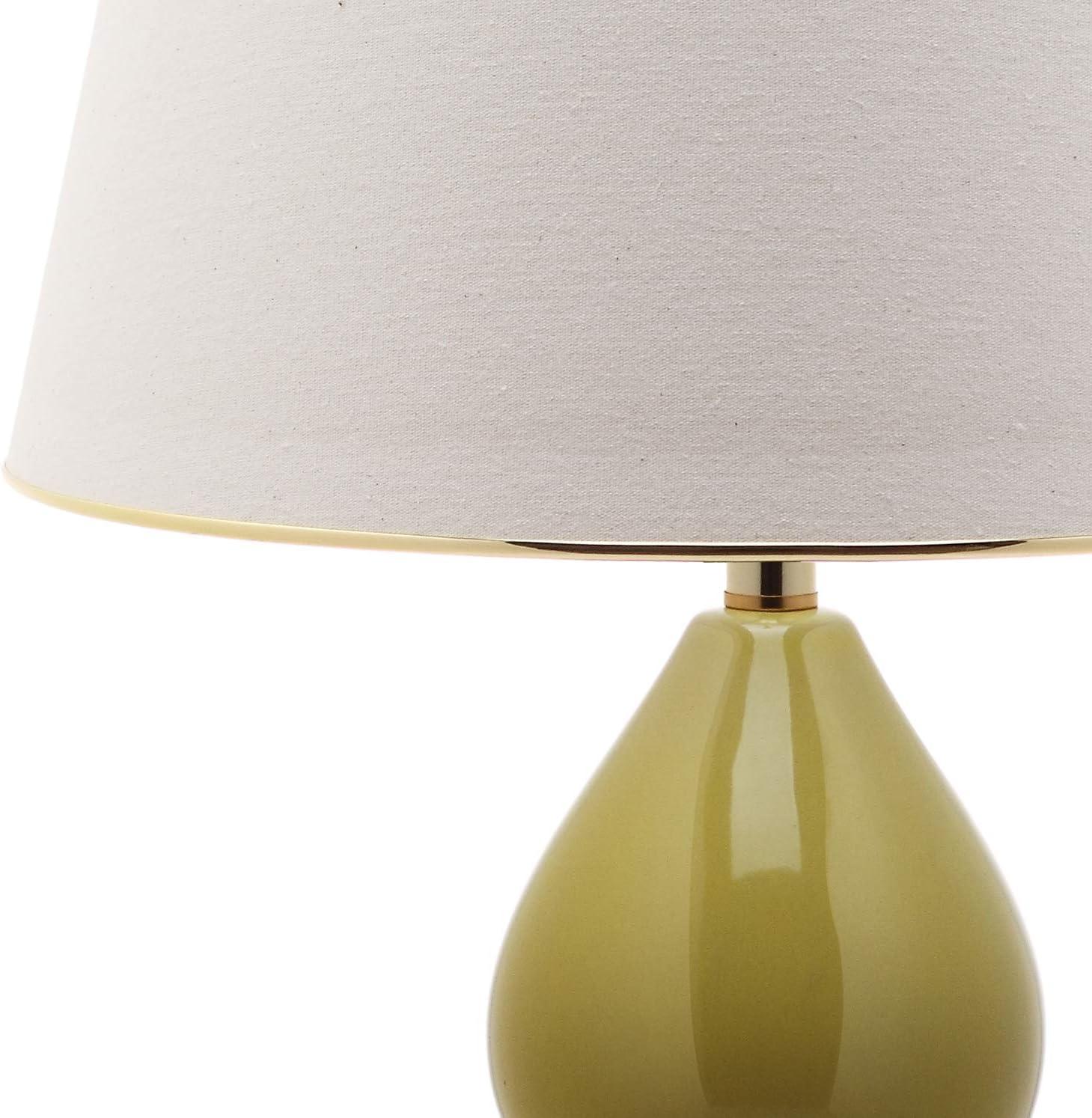 image:imageSAFAVIEH Lighting Collection Jill 27 Double Gourd Ceramic Table Lamp Yellow with White Shade LIT4093HYellow