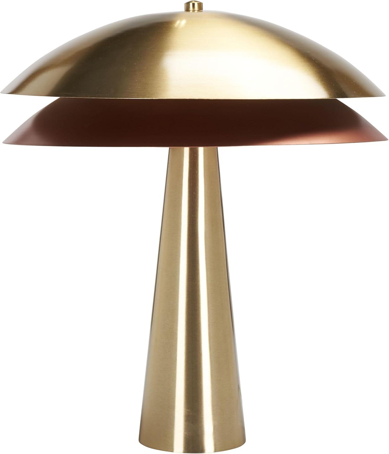image:imageSAFAVIEH Lighting Collection Rafaela Brass Metal Table Lamp 18 Modern Accent Light with Double Dome Shade G9 Bulb Compatible TBL2033ABrass