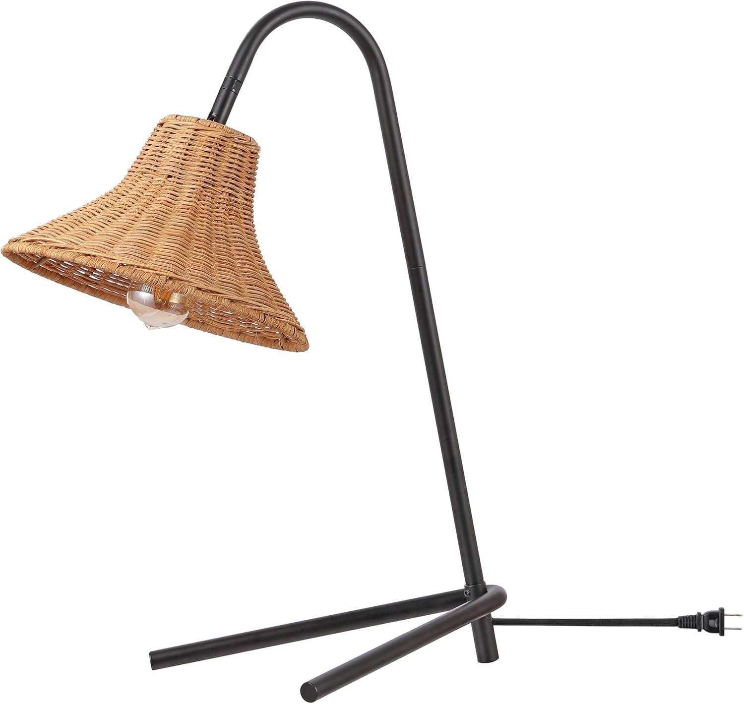 image:imageSAFAVIEH Lighting Collection Cleo BlackBrown 22inch Table Lamp LED Bulb Included