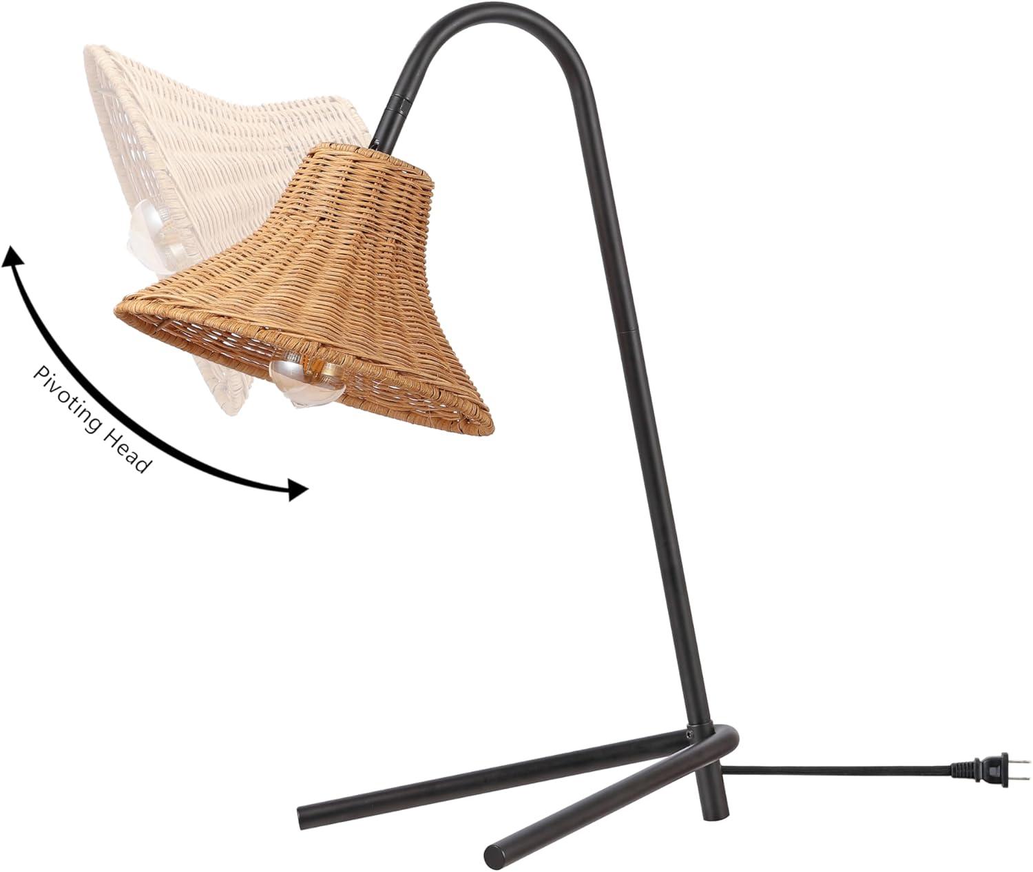 image:imageSAFAVIEH Lighting Collection Cleo BlackBrown 22inch Table Lamp LED Bulb Included