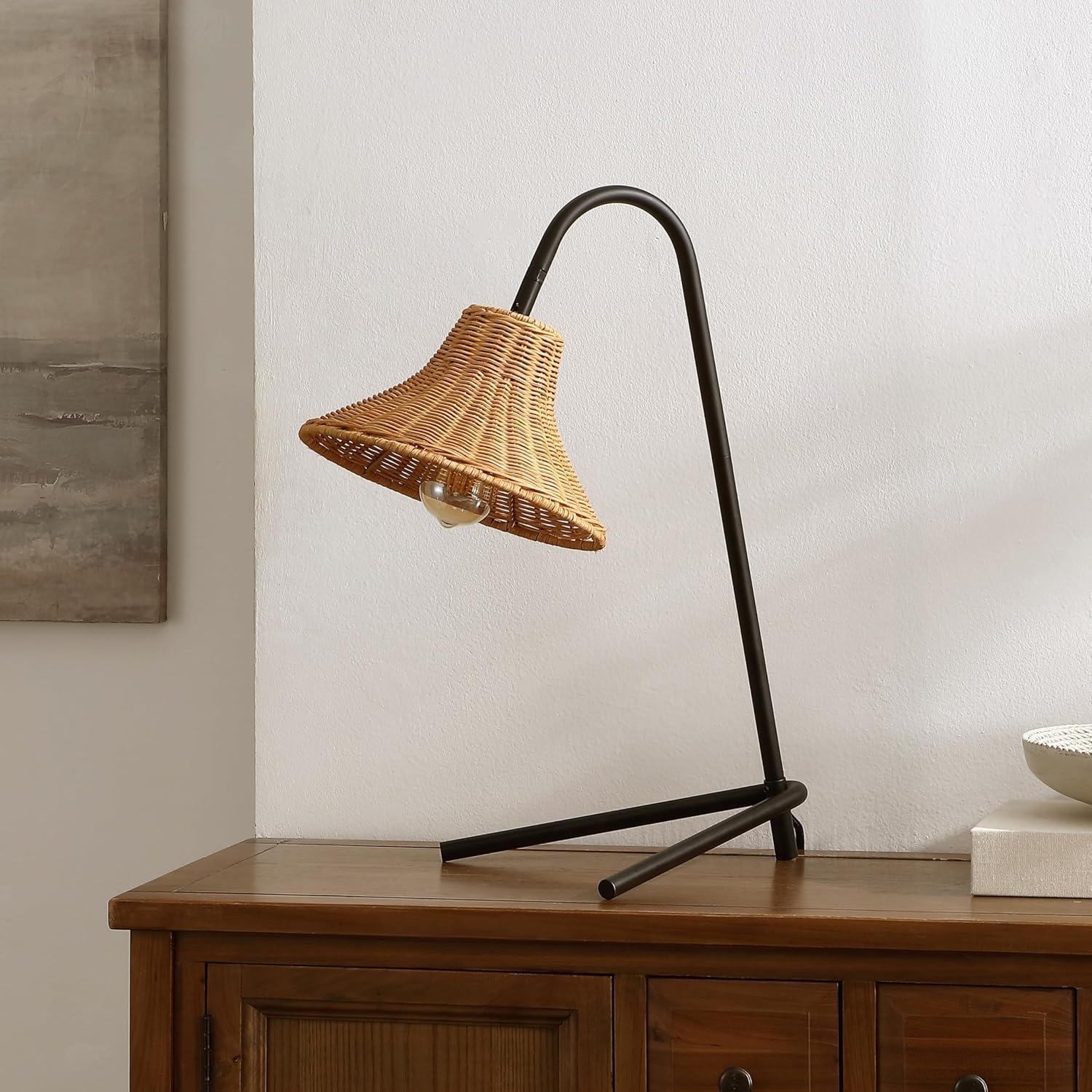 image:imageSAFAVIEH Lighting Collection Cleo BlackBrown 22inch Table Lamp LED Bulb Included