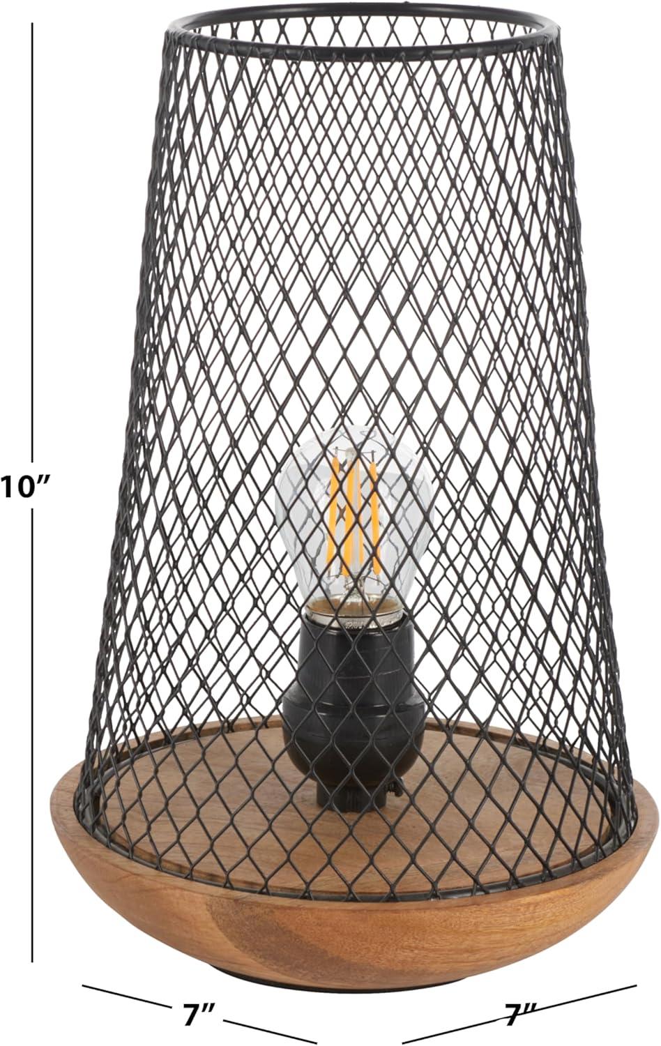 image:imageSAFAVIEH Lighting Collection Haynes BlackNatural 10inch Table Lamp LED Bulb Included