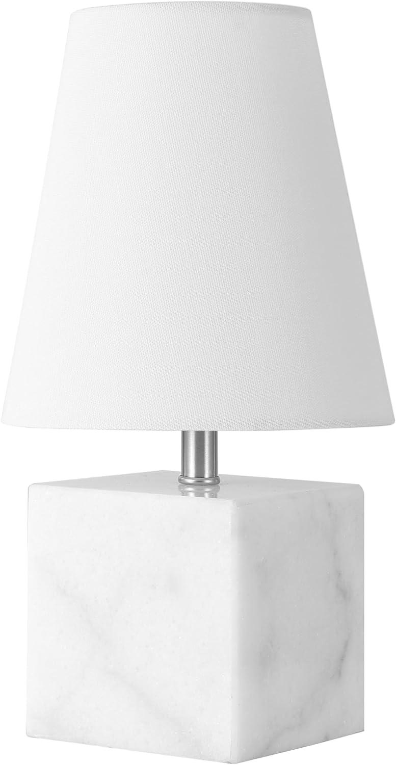 image:imageSAFAVIEH Lighting Collection Lou White MarbleNickel 16inch Table Lamp LED Bulb Included
