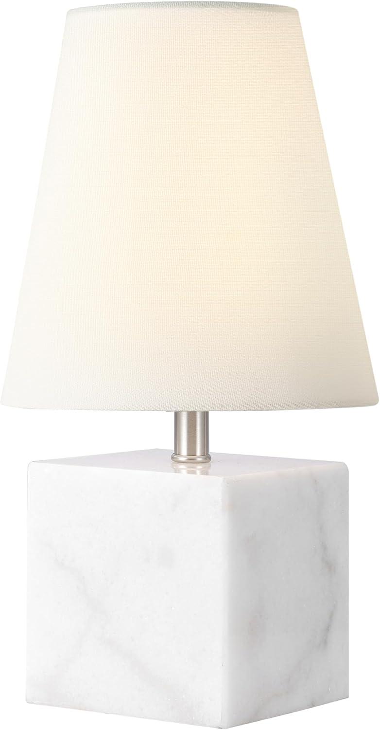 image:imageSAFAVIEH Lighting Collection Lou White MarbleNickel 16inch Table Lamp LED Bulb Included