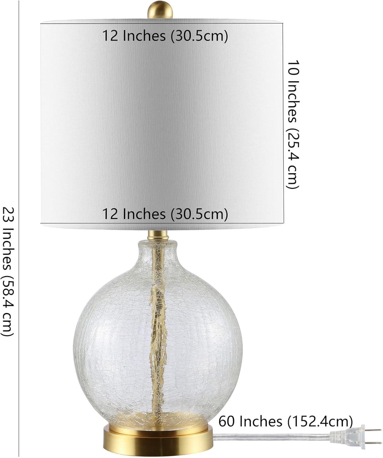 image:imageSAFAVIEH Lighting Collection Lovell Clear Glass Gold 22inch Bedroom Living Room Home Office Desk Nightstand Table Lamp LED Bulb Included