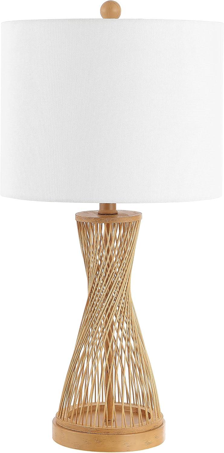 image:imageSAFAVIEH Lighting Collection Magnus Coastal Farmhouse Bamboo Natural 26inch Bedroom Living Room Home Office Desk Nightstand Table Lamp LED Bulb Included