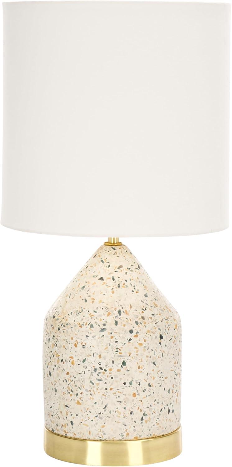 image:imageSAFAVIEH Lighting Collection Nicolai White TerrazzoGold 20inch Bottle Table Lamp LED Bulb Included