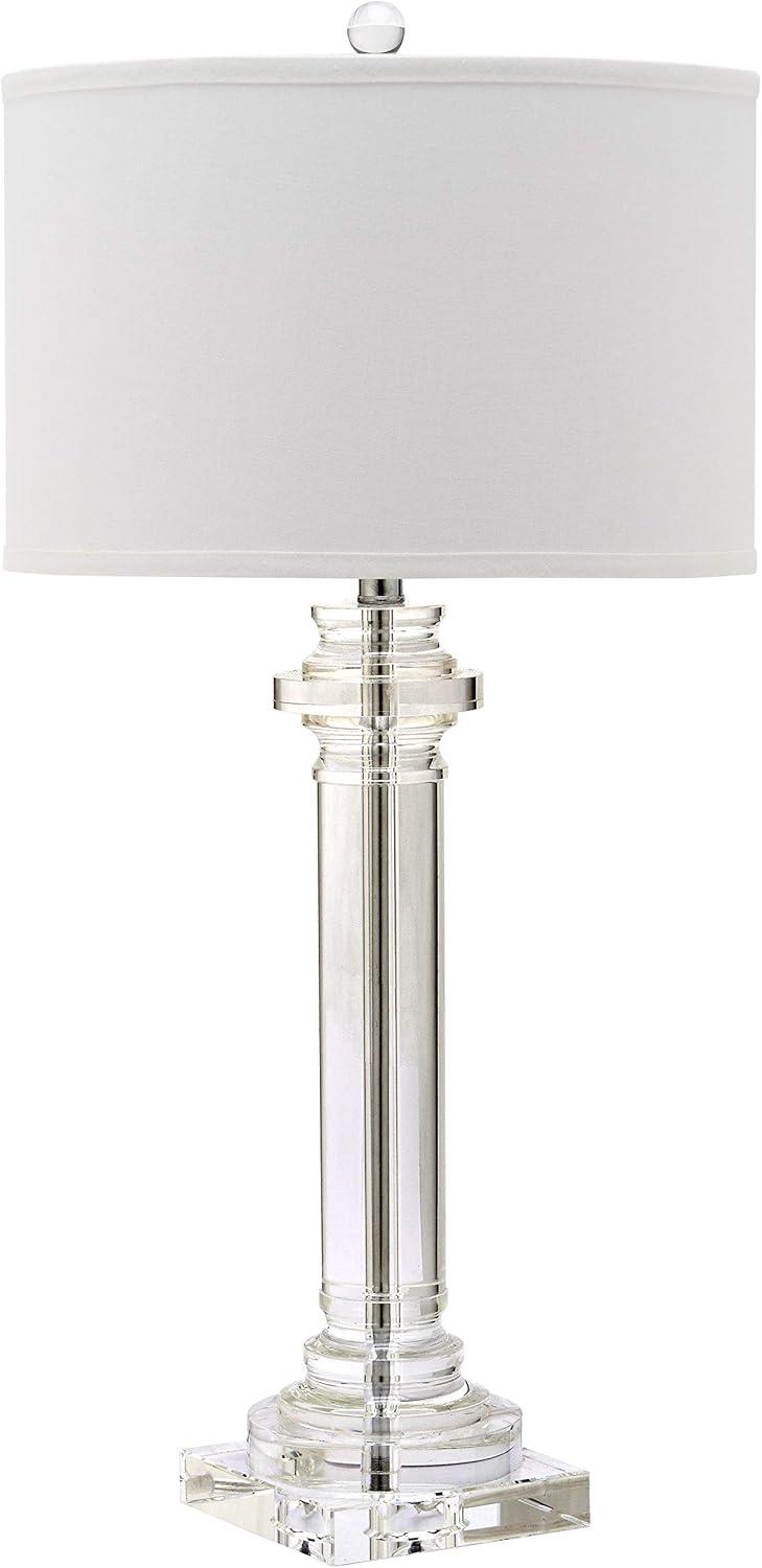 image:imageSAFAVIEH Lighting Collection Nina Modern Crystal Column 30inch Bedroom Living Room Home Office Desk Nightstand Table Lamp LED Bulb Included