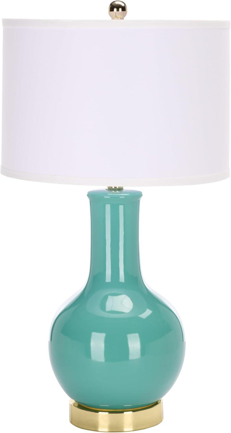 image:imageSAFAVIEH Lighting Collection Paris Modern Emerald Green Ceramic 28inch Bedroom Living Room Home Office Desk Nightstand Table Lamp LED Bulb IncludedEmerald