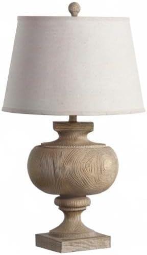 image:imageSAFAVIEH Lighting Collection Prescott Rustic Farmhouse Wood Finish 31inch Bedroom Living Room Home Office Desk Nightstand Table Lamp LED Bulb Included