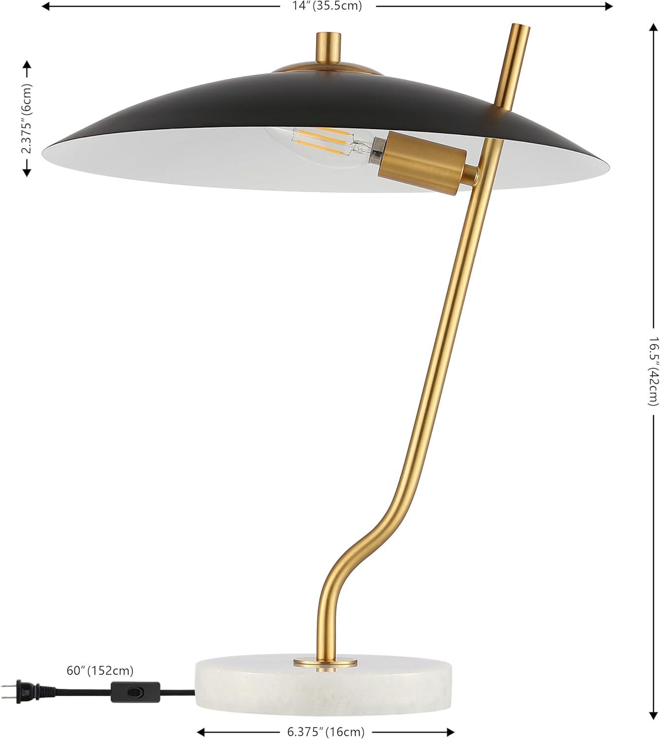 image:imageSAFAVIEH Lighting Collection Studio BlackBrass 16inch Table Lamp LED Bulb Included
