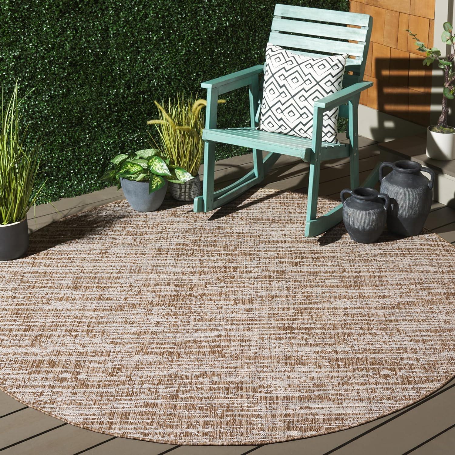 image:imageSAFAVIEH Outdoor Area Rug 8x10 Beach House Collection Large Modern Design Black amp Beige Weather Resistant NonShedding amp Easy Cleaning Ideal for Patio Backyard Deck Dining Space BHS424ZBrownIvory