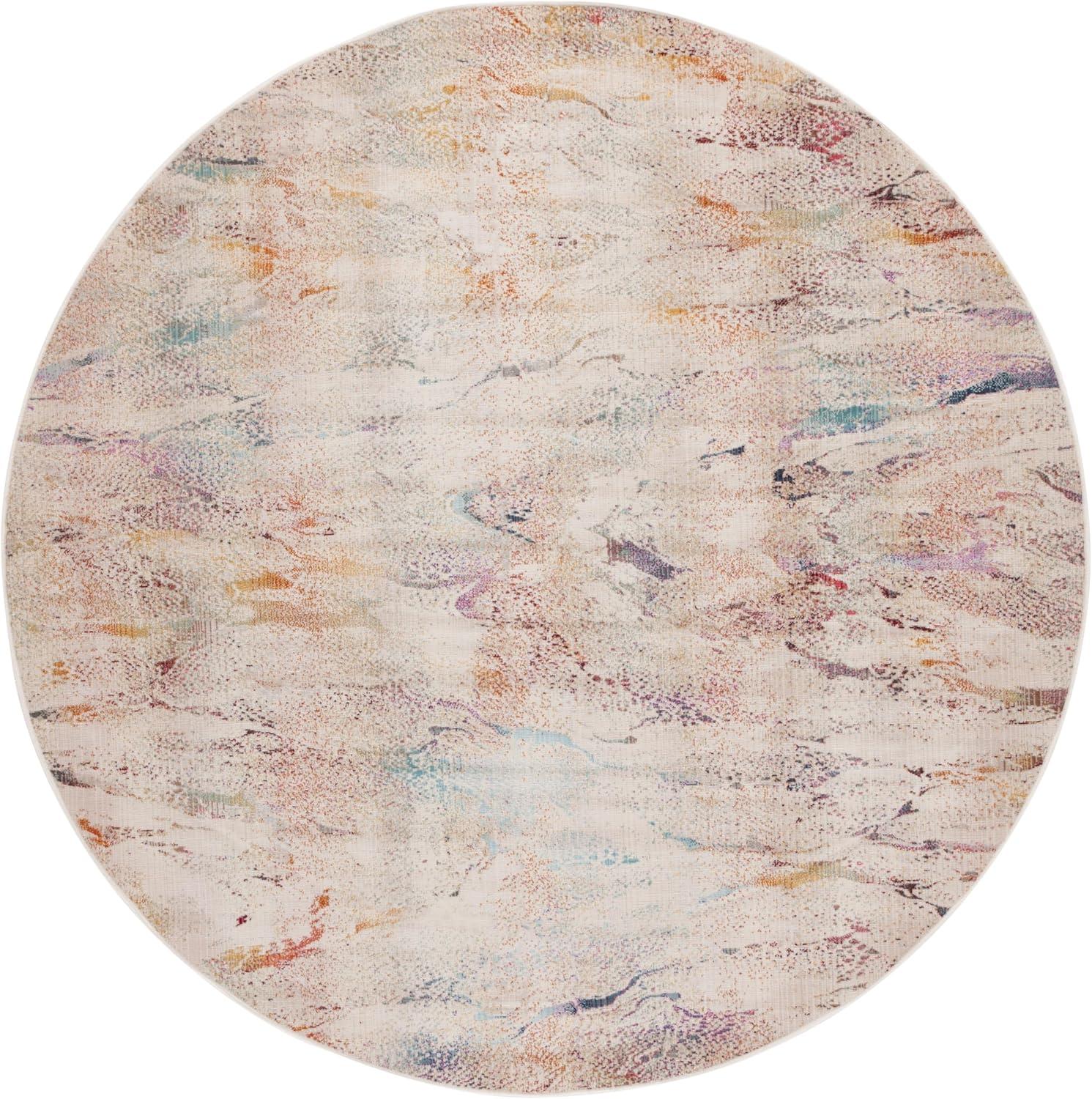 image:imageSAFAVIEH Outdoor Area Rug 9x12 Rainbow Collection Large Modern Design Ivory amp Blue Gold Weather Resistant NonShedding amp Easy Cleaning Ideal for Patio Backyard Deck RBW656AIvoryBlue Gold