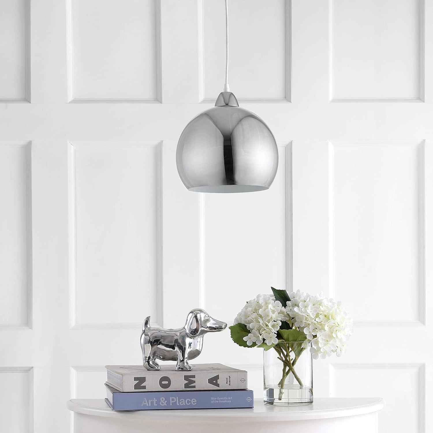 image:imageSAFAVIEH PND4032B Lighting Collection Sabine Modern Adjustable 84inch Drop Chrome Pendant 121841 HChrome