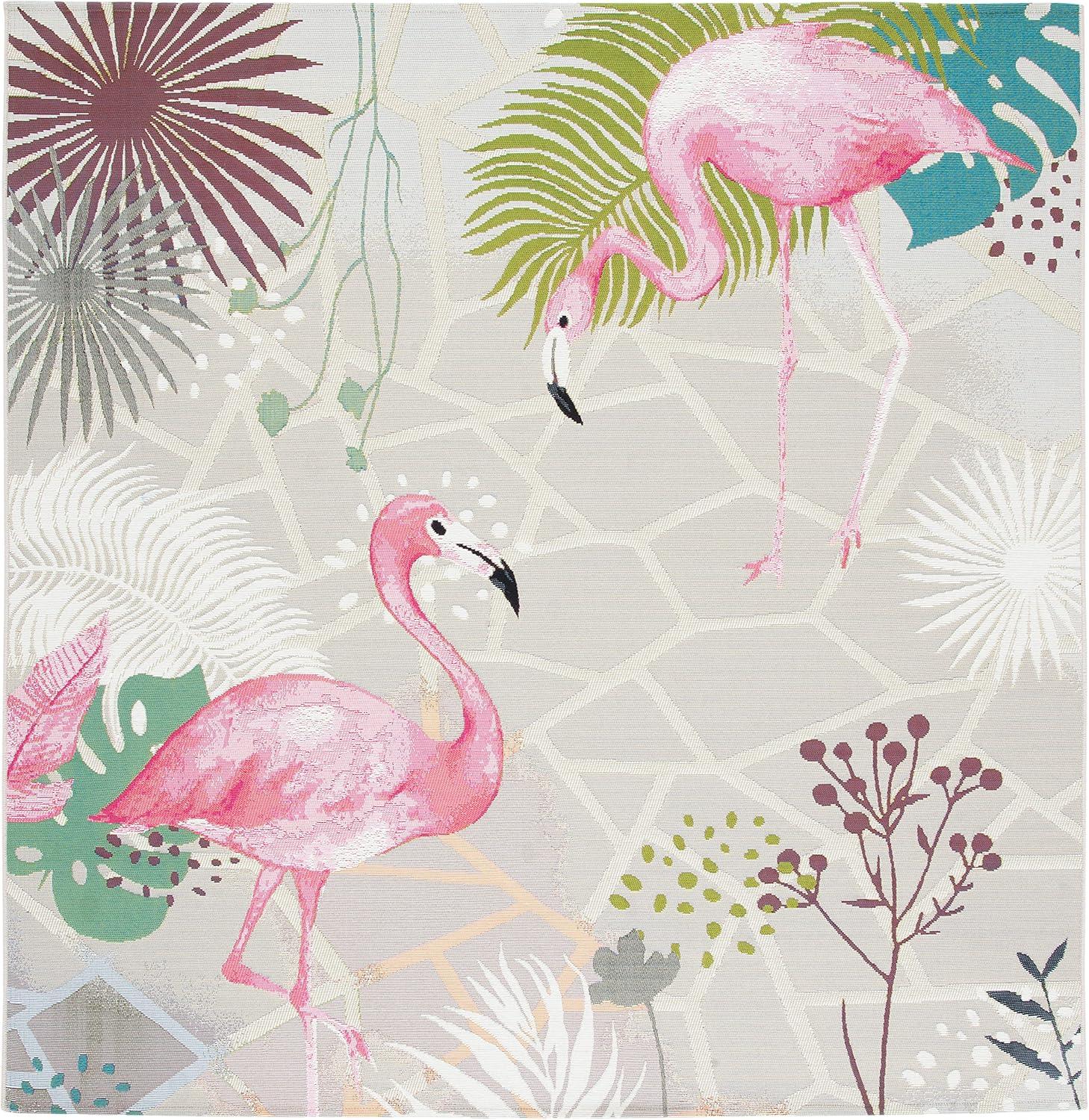 image:imageSAFAVIEH Washable Rug Outdoor Barbados Collection 53 x 76 Grey amp Pink NonShedding amp Easy to Clean Ideal for Patio Backyard Mudroom BAR551FGreyPink