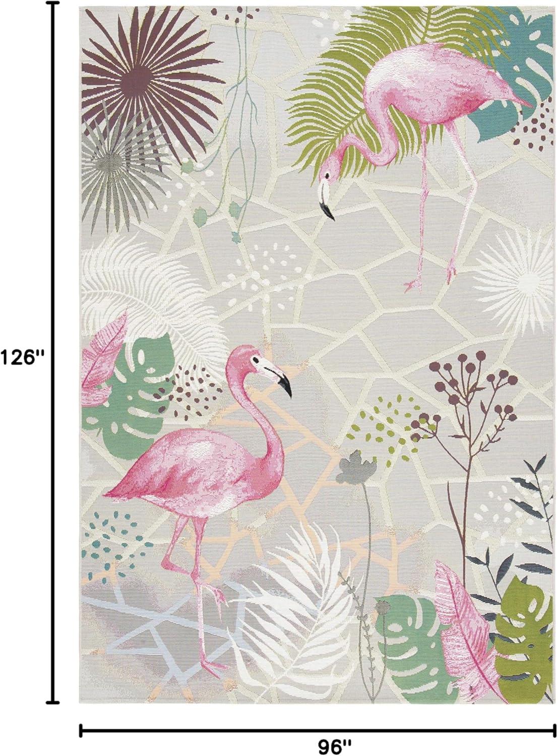 image:imageSAFAVIEH Washable Rug Outdoor Barbados Collection 53 x 76 Grey amp Pink NonShedding amp Easy to Clean Ideal for Patio Backyard Mudroom BAR551FGreyPink